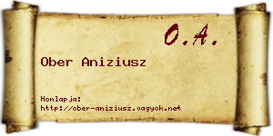 Ober Aniziusz névjegykártya